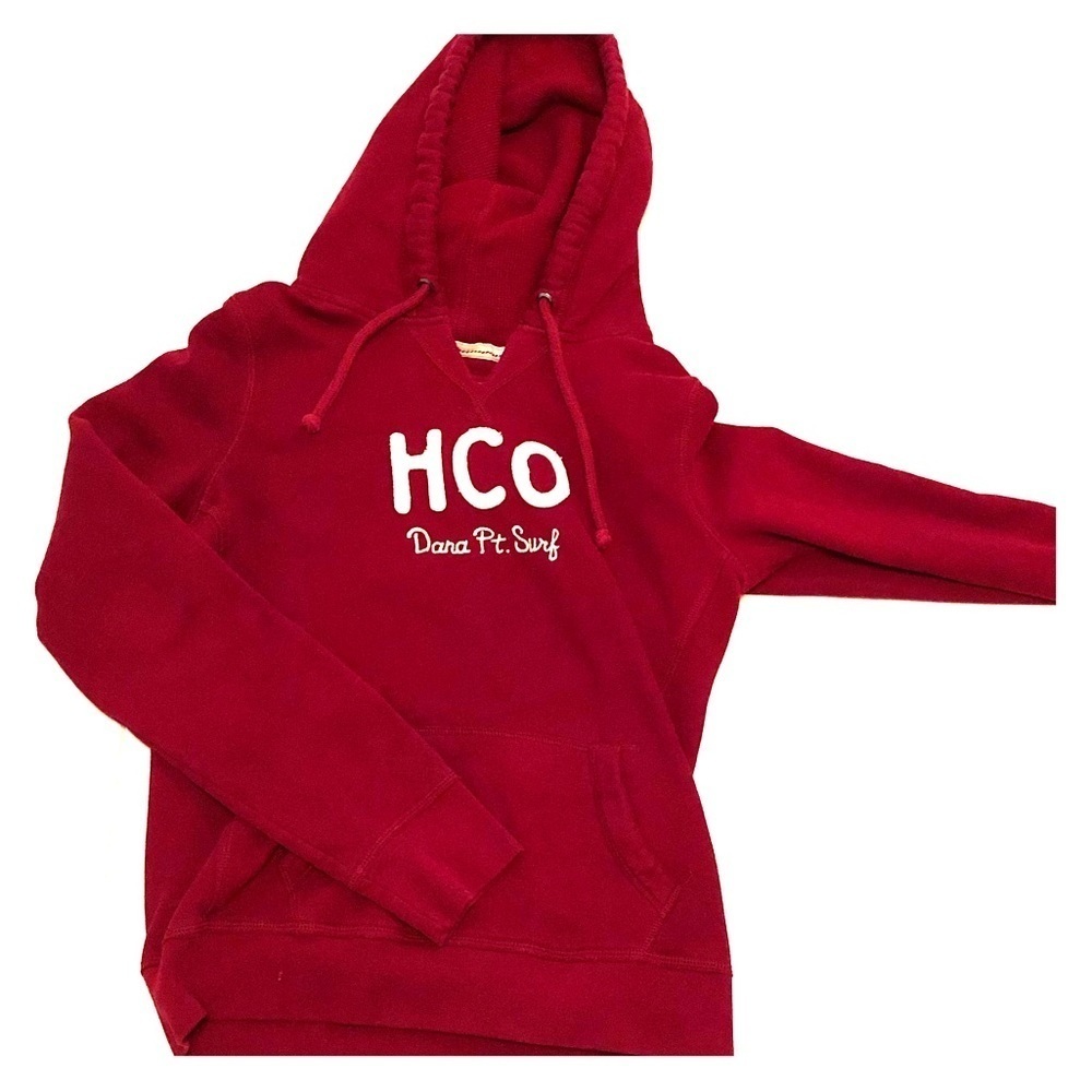 Hollister red hoodie. EUC!